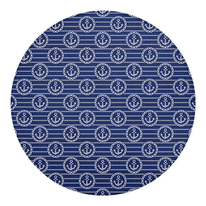 Nautical Anchor Pattern Print Round Blanket