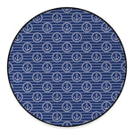 Nautical Anchor Pattern Print Round Floor Mat