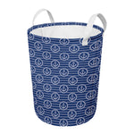Nautical Anchor Pattern Print Round Laundry Basket