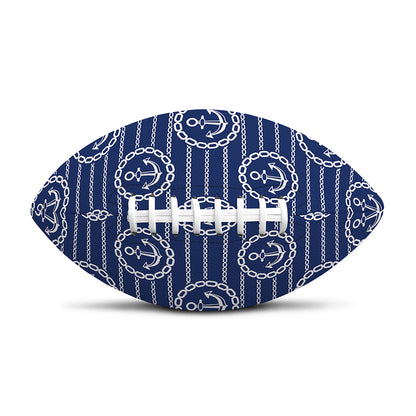 Nautical Anchor Pattern Print Rugby Ball