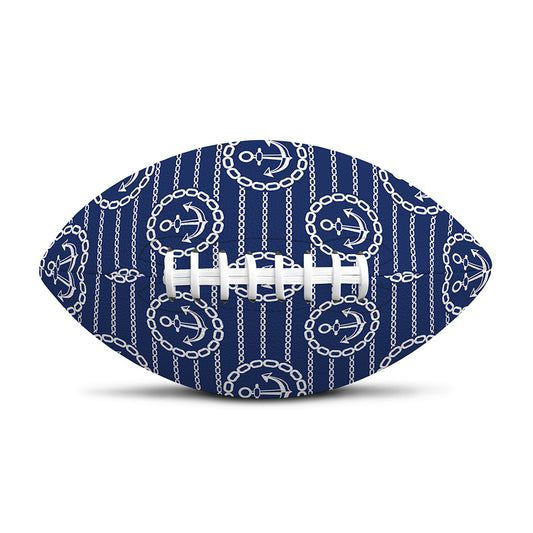 Nautical Anchor Pattern Print Rugby Ball