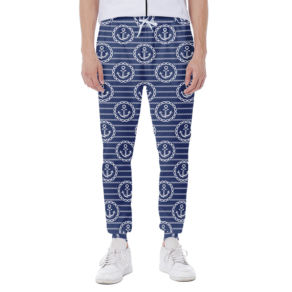 Nautical Anchor Pattern Print Scuba Joggers