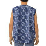 Nautical Anchor Pattern Print Sleeveless Baseball Jersey