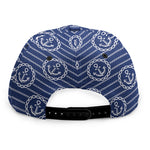 Nautical Anchor Pattern Print Snapback Cap