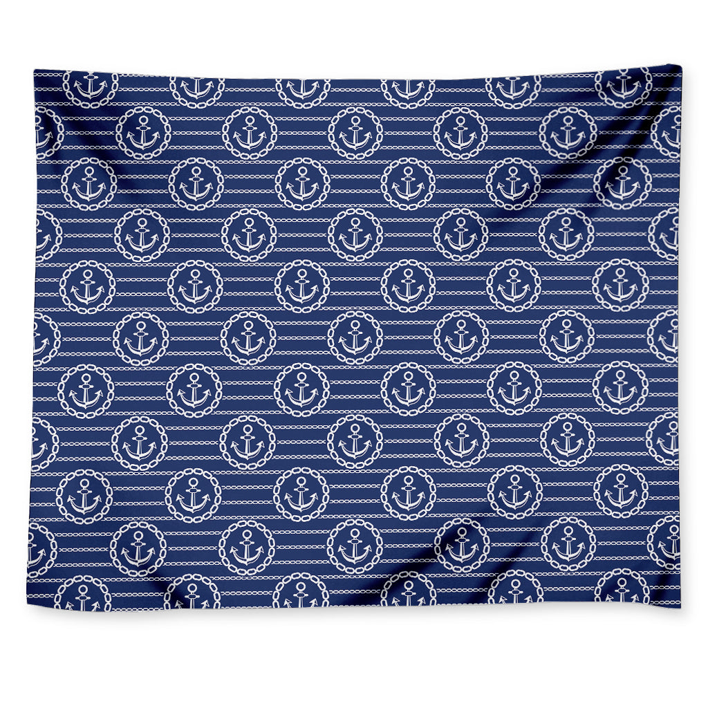 Nautical Anchor Pattern Print Tapestry