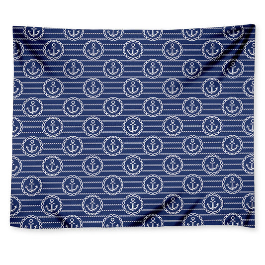 Nautical Anchor Pattern Print Tapestry