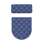 Nautical Anchor Pattern Print Toilet Lid And Tank Cover Set