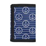 Nautical Anchor Pattern Print Trifold Wallet
