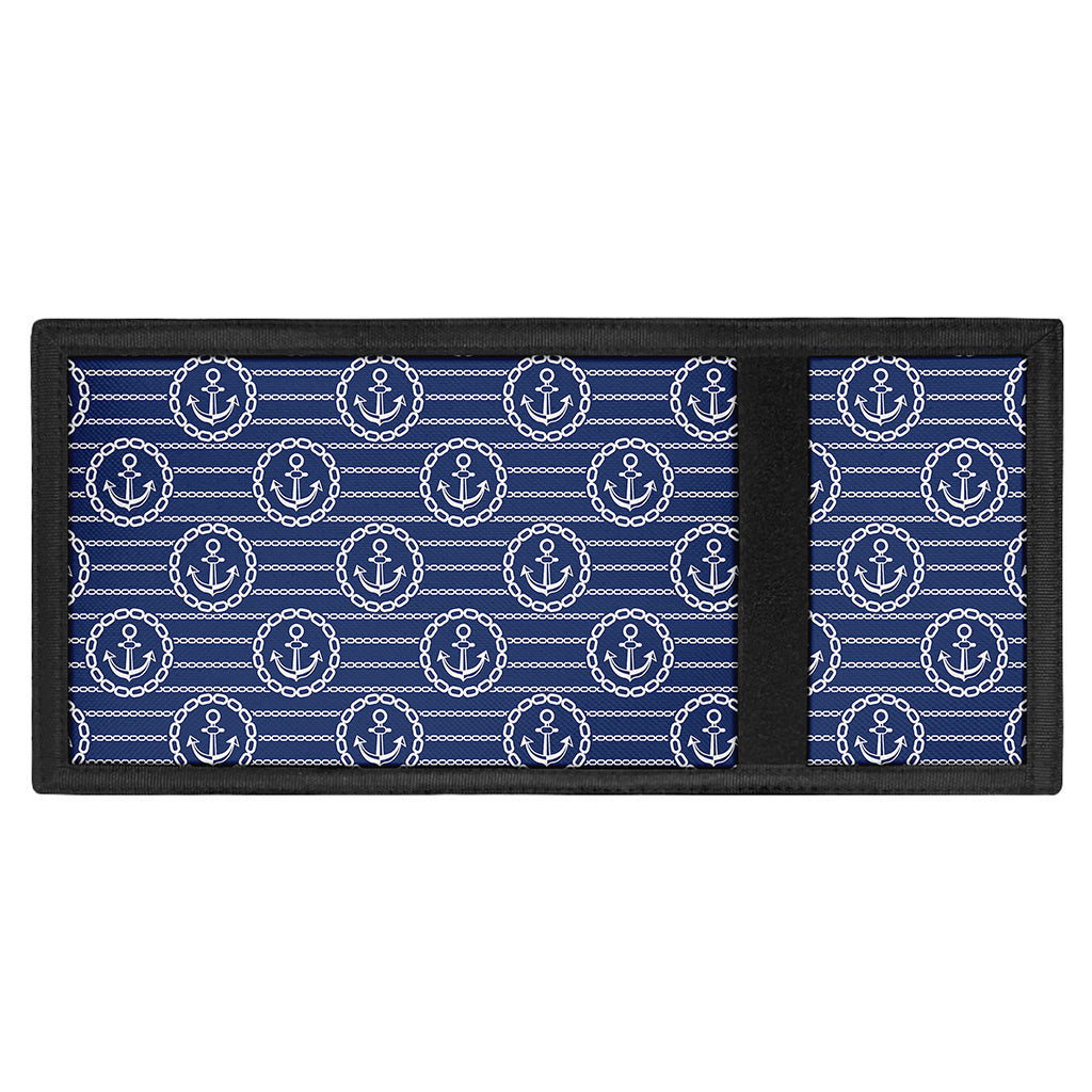 Nautical Anchor Pattern Print Trifold Wallet