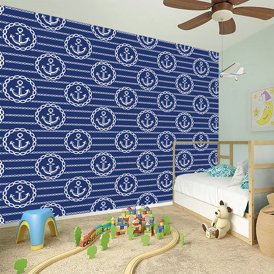 Nautical Anchor Pattern Print Wall Sticker