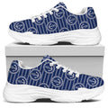 Nautical Anchor Pattern Print White Chunky Shoes