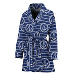 Nautical Anchor Pattern Print Women's Bathrobe