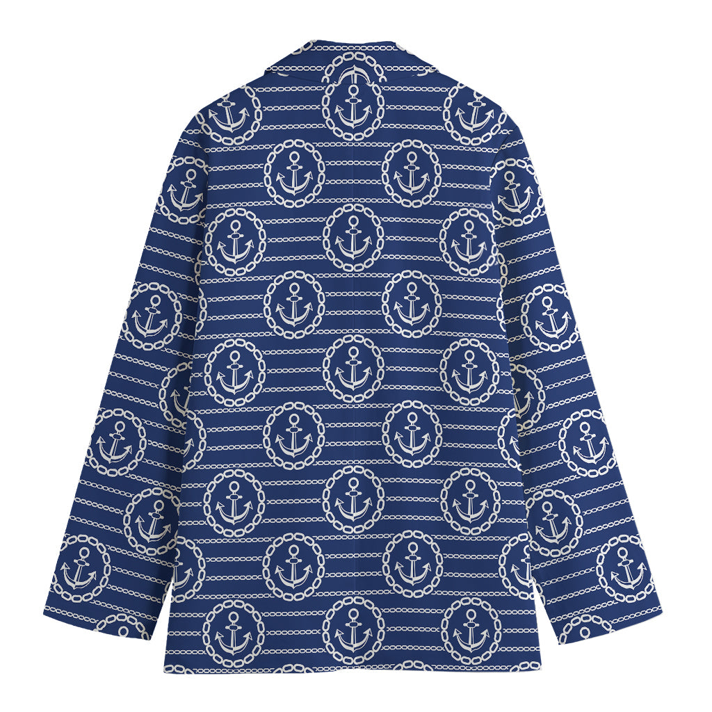 Nautical Anchor Pattern Print Women's Blazer