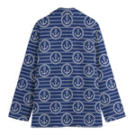 Nautical Anchor Pattern Print Women's Blazer