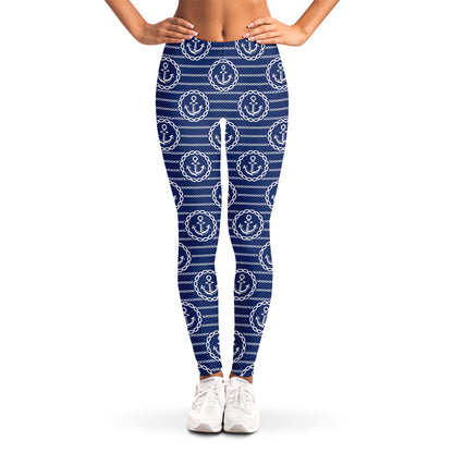 Nautical Anchor Pattern Print Women's Leggings