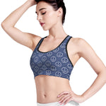 Nautical Anchor Pattern Print Women's Sports Bra