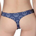 Nautical Anchor Pattern Print Women's Thong