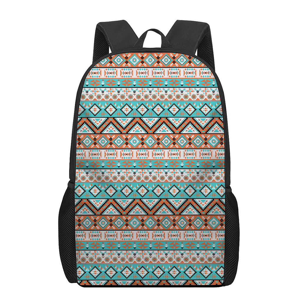 Navajo Geometric Pattern Print 17 Inch Backpack