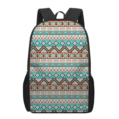 Navajo Geometric Pattern Print 17 Inch Backpack