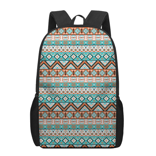 Navajo Geometric Pattern Print 17 Inch Backpack
