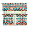 Navajo Geometric Pattern Print 3 Piece Kitchen Curtains