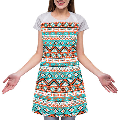 Navajo Geometric Pattern Print Adjustable Apron