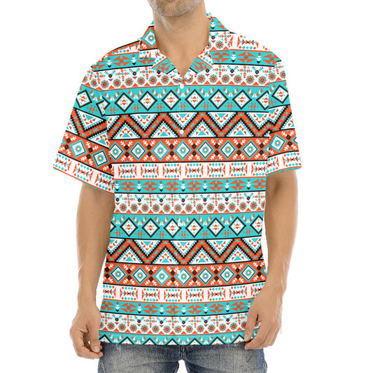 Navajo Geometric Pattern Print Aloha Shirt