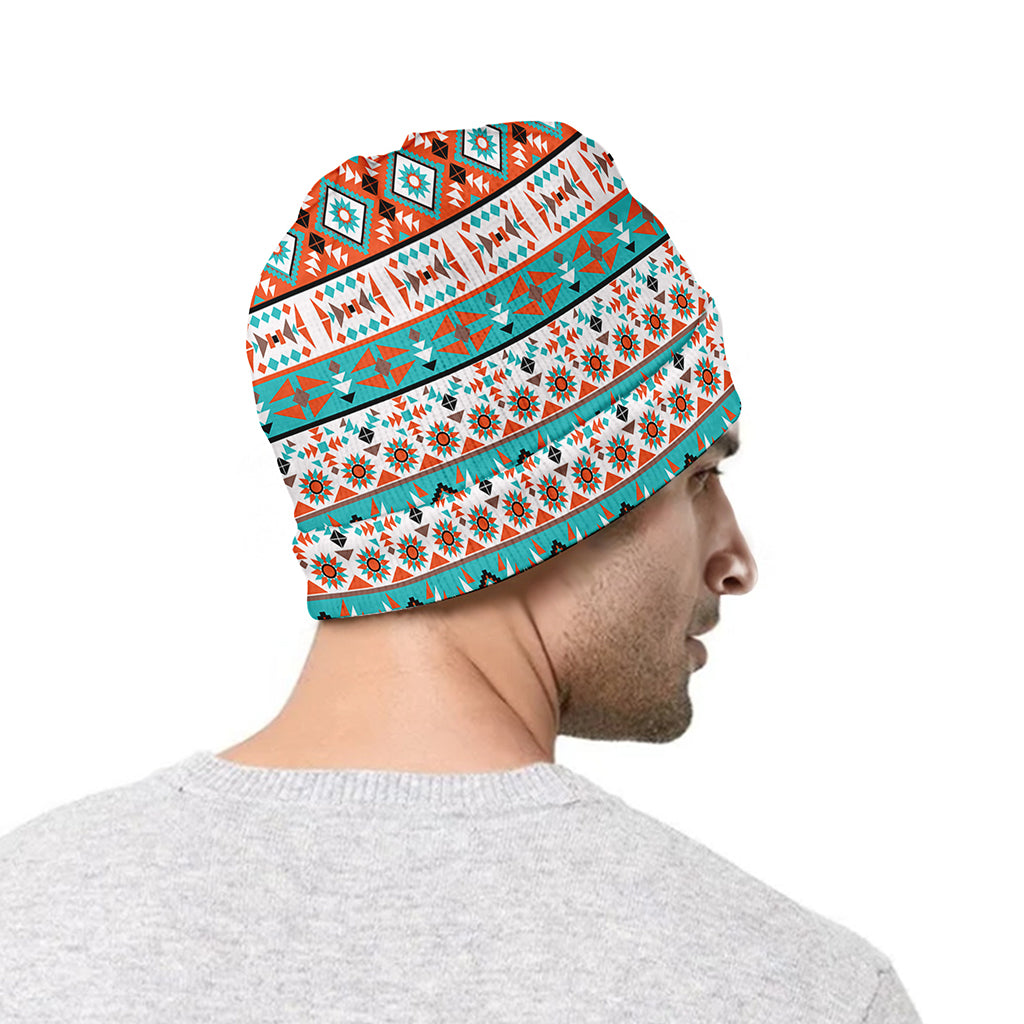 Navajo Geometric Pattern Print Beanie