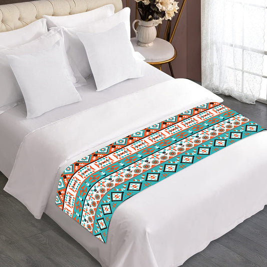 Navajo Geometric Pattern Print Bed Runner