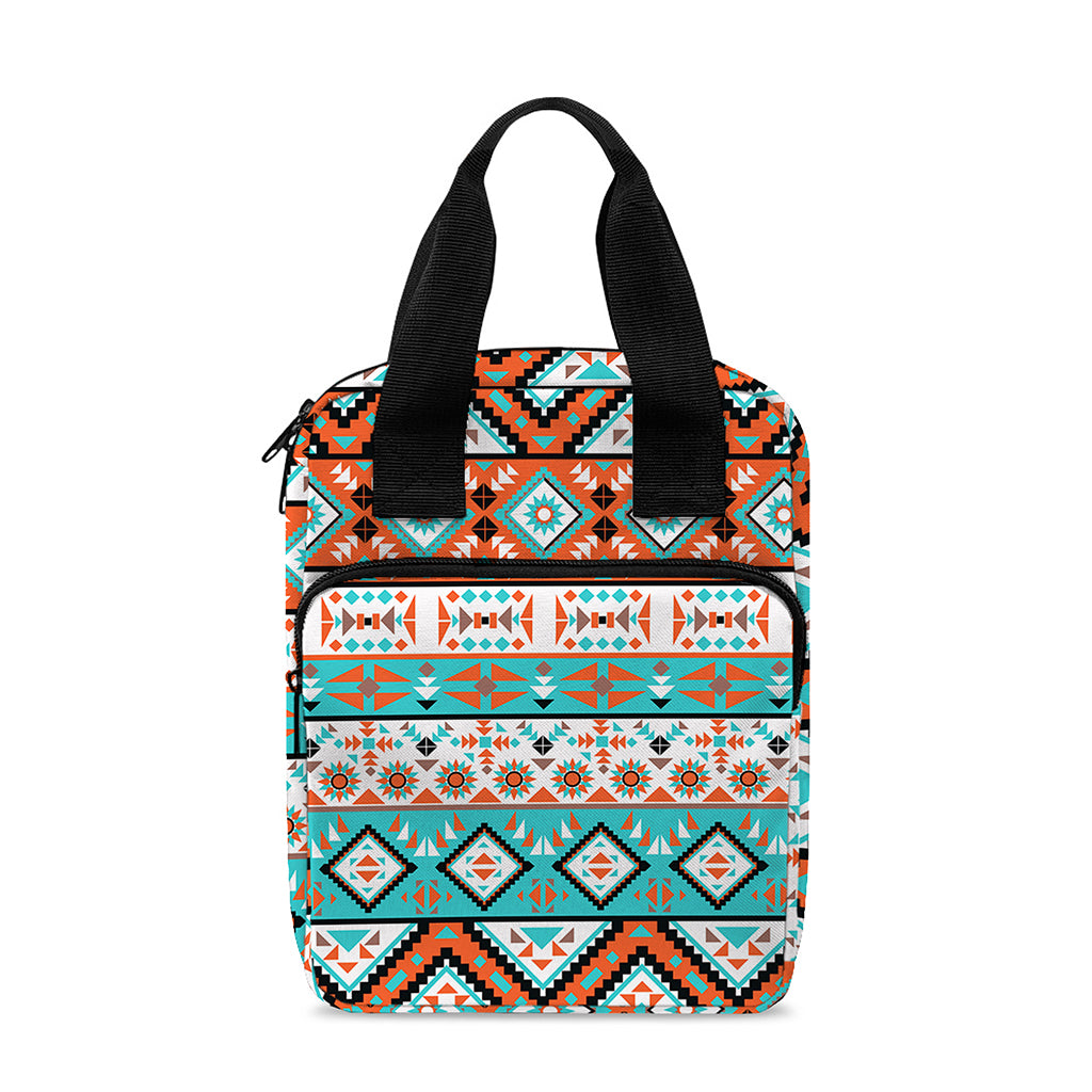Navajo Geometric Pattern Print Bible Tote Bag