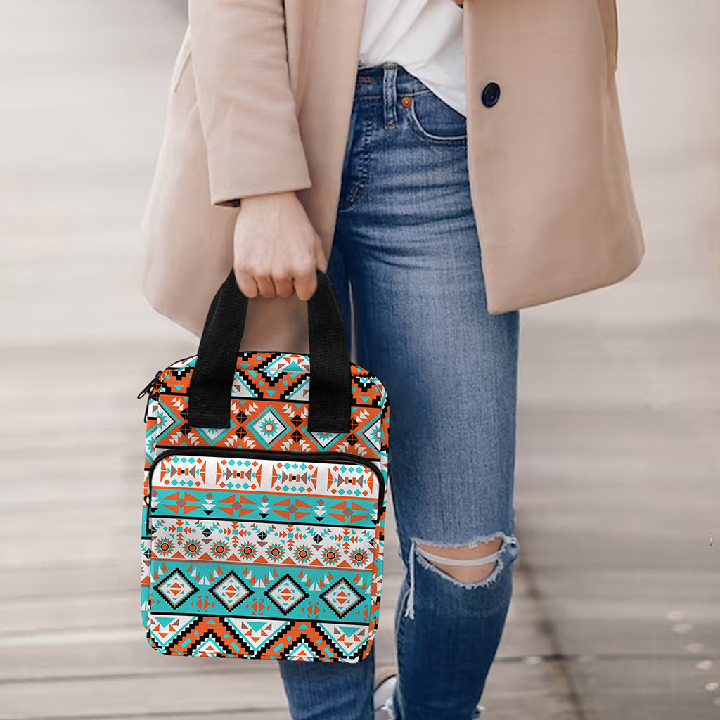 Navajo Geometric Pattern Print Bible Tote Bag