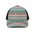 Navajo Geometric Pattern Print Black Mesh Trucker Hat