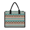 Navajo Geometric Pattern Print Canvas Tote Bag