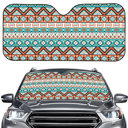 Navajo Geometric Pattern Print Car Windshield Sun Shade
