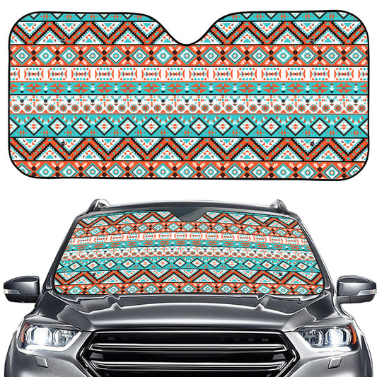 Navajo Geometric Pattern Print Car Windshield Sun Shade