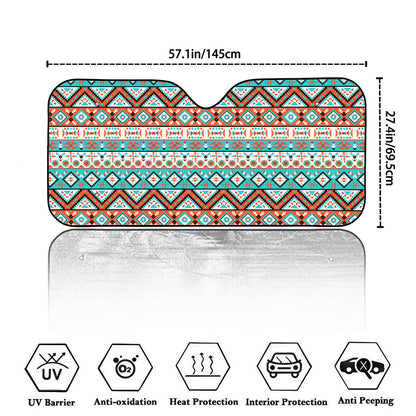 Navajo Geometric Pattern Print Car Windshield Sun Shade