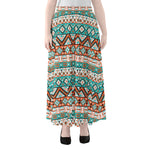 Navajo Geometric Pattern Print Chiffon Maxi Skirt