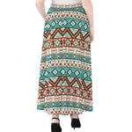 Navajo Geometric Pattern Print Chiffon Maxi Skirt