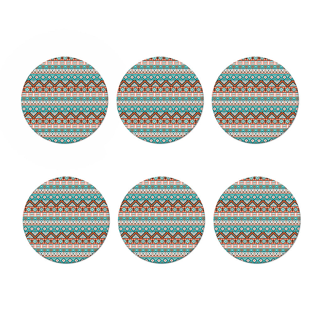Navajo Geometric Pattern Print Coaster Set