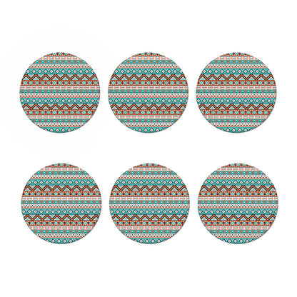 Navajo Geometric Pattern Print Coaster Set