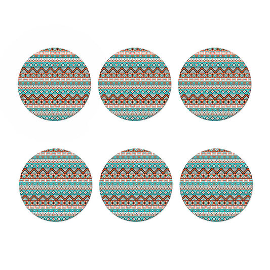 Navajo Geometric Pattern Print Coaster Set