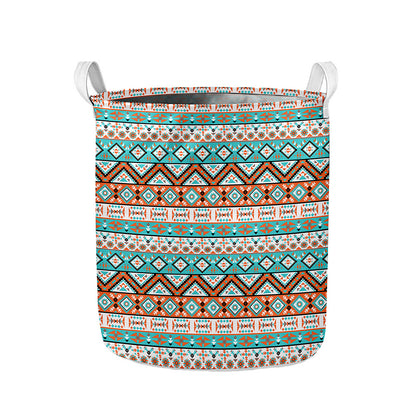 Navajo Geometric Pattern Print Collapsible Laundry Basket
