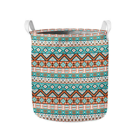 Navajo Geometric Pattern Print Collapsible Laundry Basket