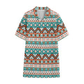 Navajo Geometric Pattern Print Cotton Hawaiian Shirt