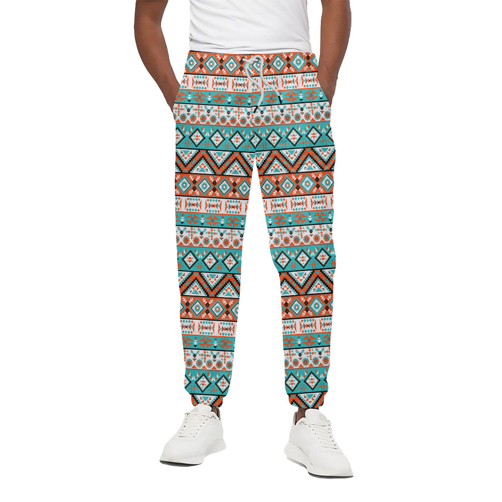 Navajo Geometric Pattern Print Cotton Pants