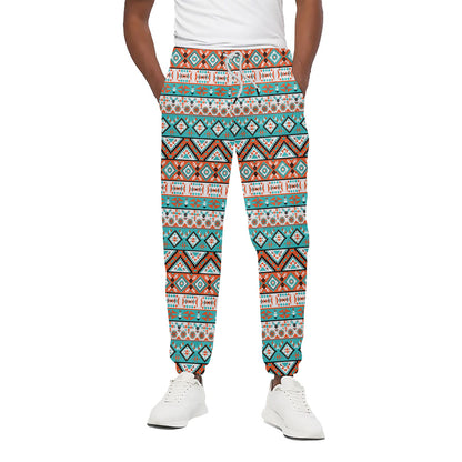 Navajo Geometric Pattern Print Cotton Pants