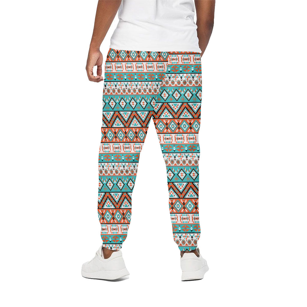 Navajo Geometric Pattern Print Cotton Pants