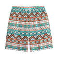 Navajo Geometric Pattern Print Cotton Shorts