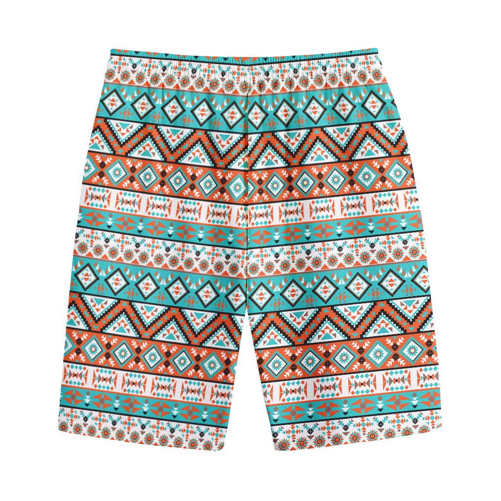 Navajo Geometric Pattern Print Cotton Shorts