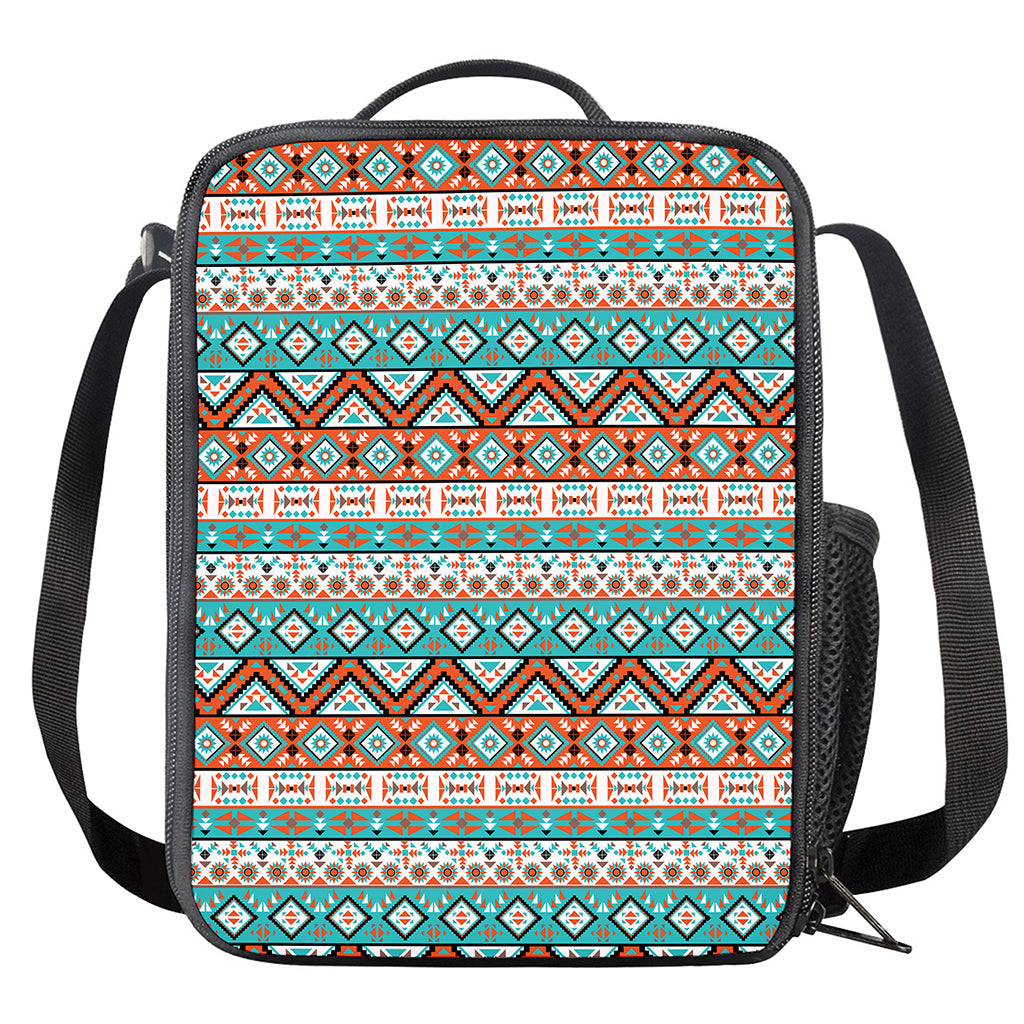Navajo Geometric Pattern Print Crossbody Lunch Bag